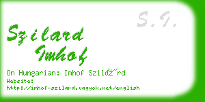 szilard imhof business card